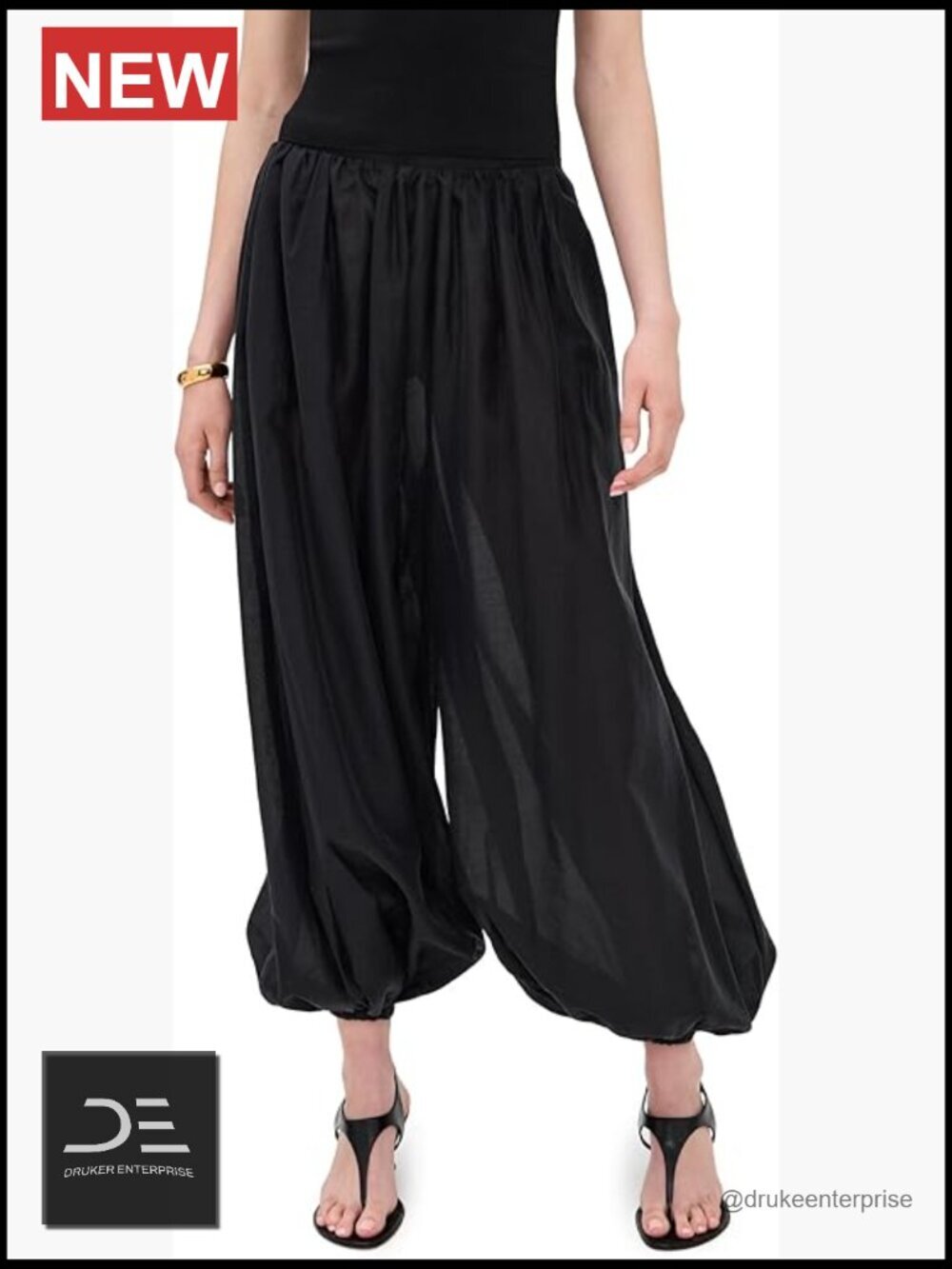 Balloon Pants Lightweight Non-Stretch Tencel High Rise